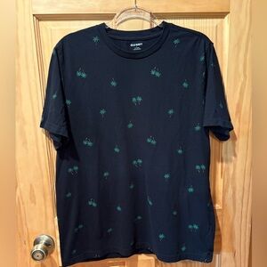Old Navy navy blue T-shirt with green palm trees
